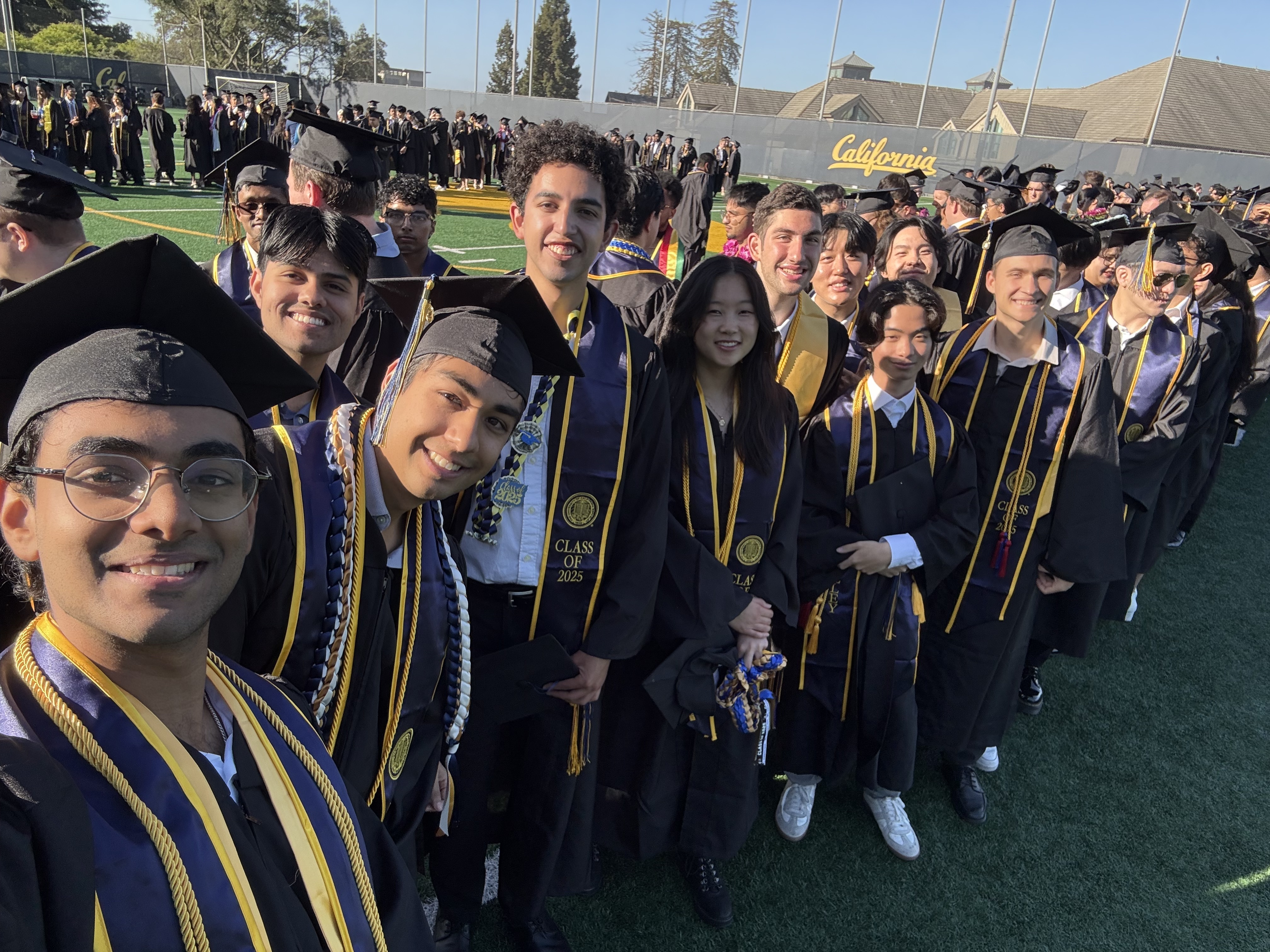 In line before commencement ceremony